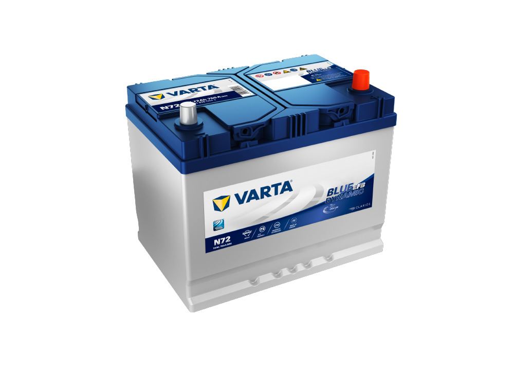 Akumulators VARTA Blue Dynamic EFB N72 12V 72Ah 760A(EN) 261x175x220 0/1