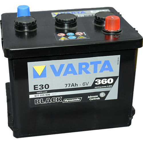 Kravas a/m akumulators VARTA Black Dynamic E30 6V 77Ah(c20) 360A(EN) 216x170x191mm 0/1 B06