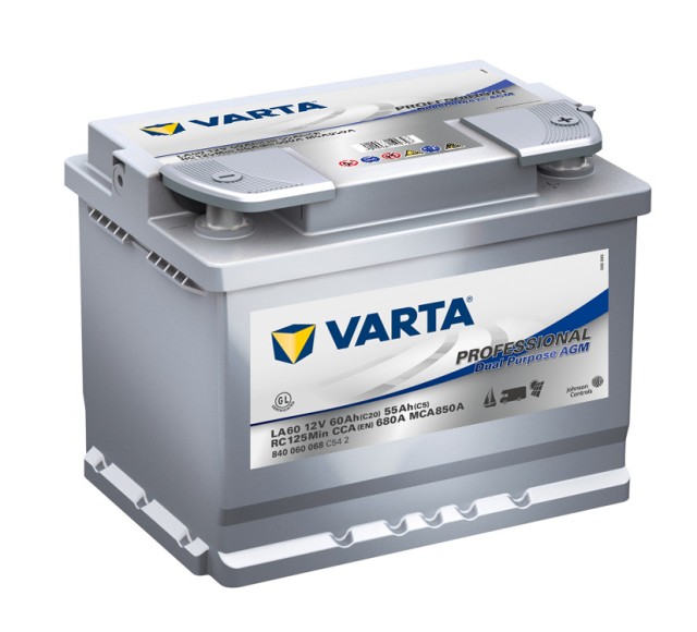 Akumulators  VARTA PROFESSIONAL AGM LA60 12V 60Ah 680A (EN), 242x175x190, 0/1