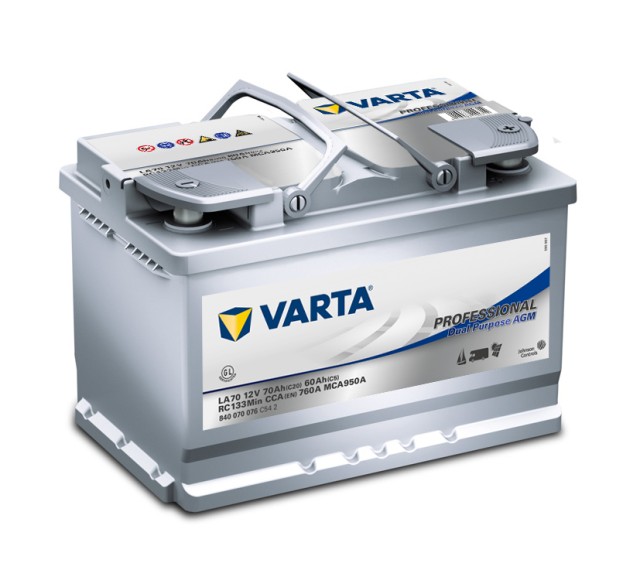 Akumulators  VARTA PROFESSIONAL AGM LA70 12V 70Ah 760A (EN), 278x175x190, 0/1