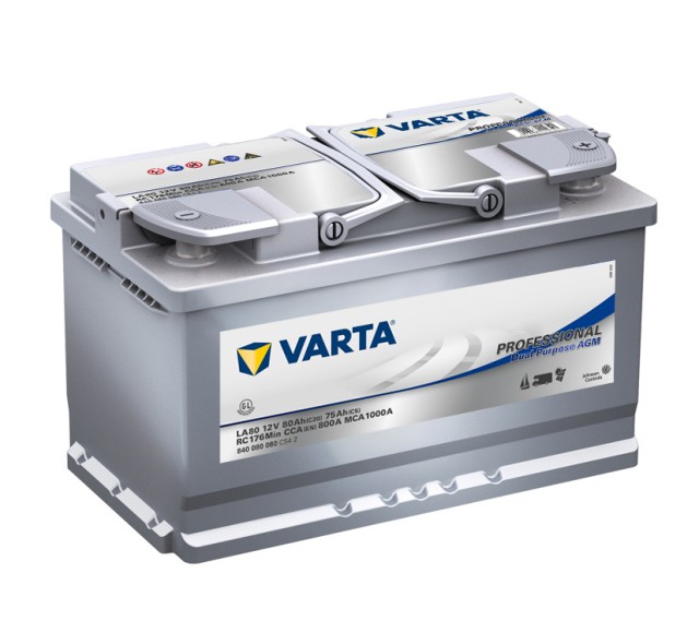 Akumulators  VARTA PROFESSIONAL AGM LA80 12V 80Ah 800A (EN), 315x175x190, 0/1