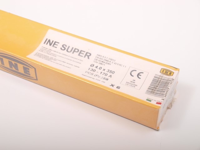 Rutila elektrodi INE SUPER 4.0mm x350, AWS A5.1 E6013 EN ISO 2560-A: E42 0 RC 11, DB10.064.02, paka 2.5kg, apmēram 57gab