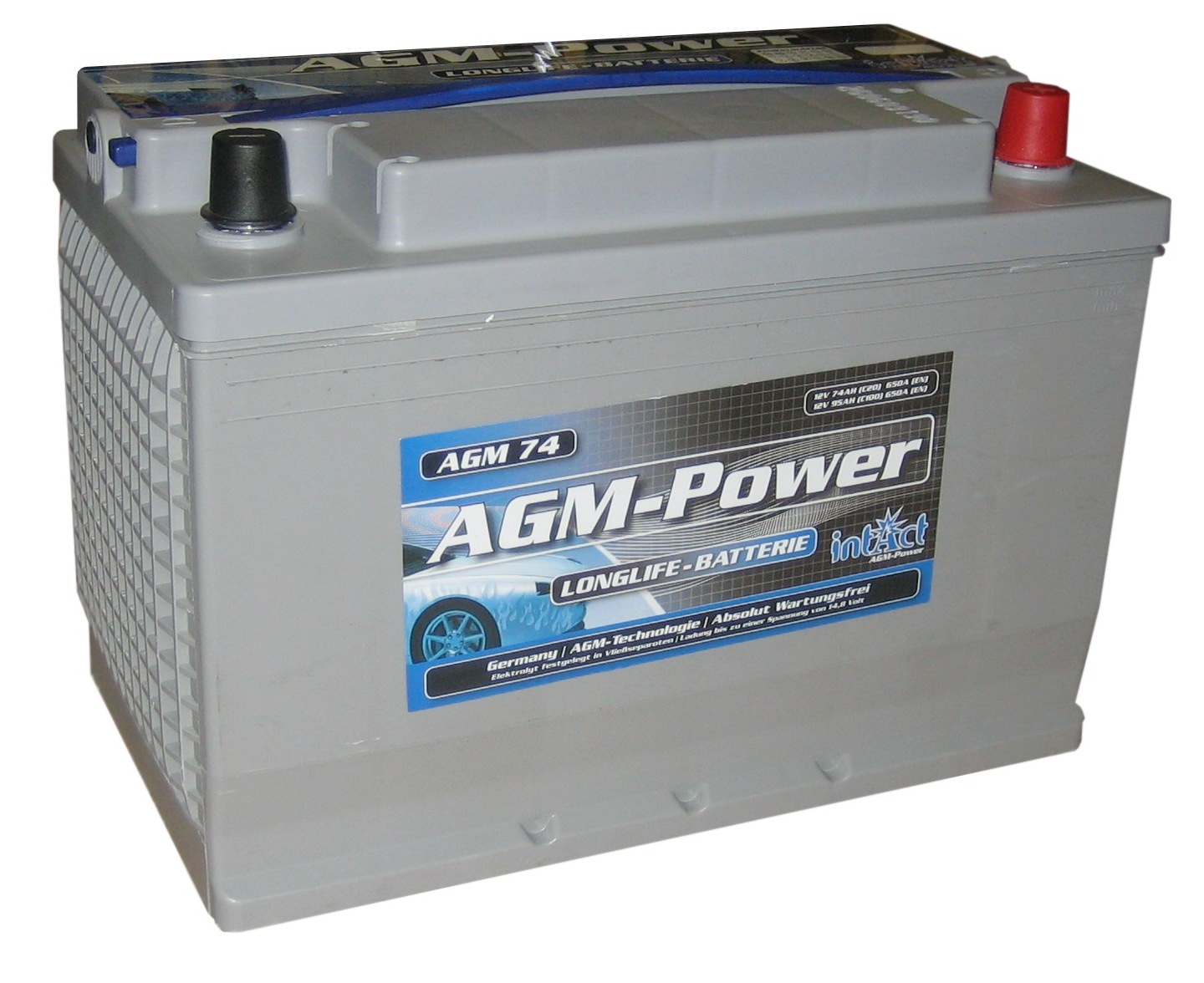 Akumulators Intact AGM-Power 74, 12 V 74 AH c20 85 AH c100, 308x175x210, 0/1