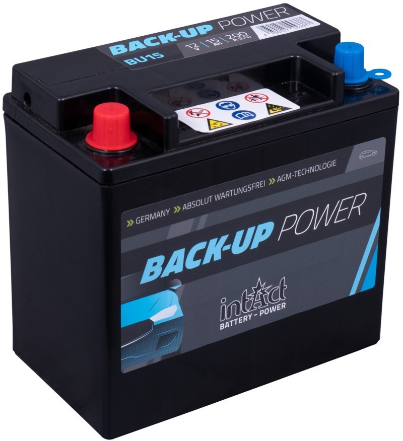 Intact Back-Up-Power 12 V 15Ah (c20) 200 A(EN) 150x87x145 1/mazais pols