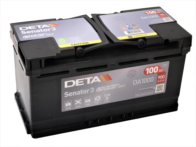 Akumulators DETA SENATOR3 DA1000 12V 100Ah 900A(EN) 353x175x190 0/1