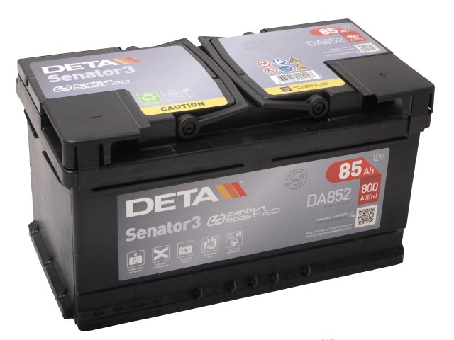 Akumulators DETA SENATOR3 DA852 12V 85Ah 800A(EN) 315x175x175 0/1