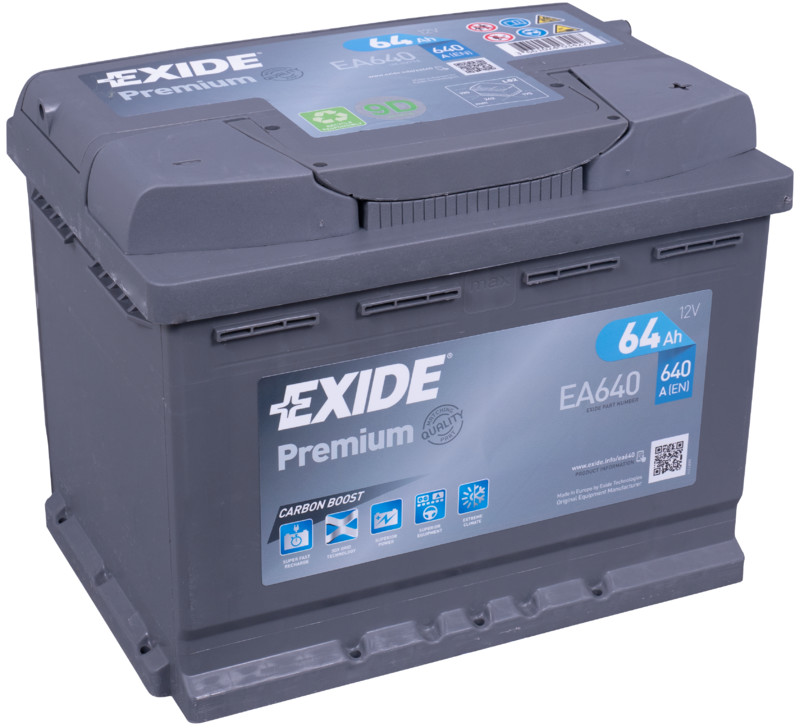 Akumulators EXIDE PREMIUM EA640 12V 64Ah 640A(EN) 242x175x190 0/1