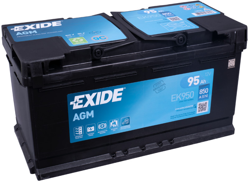 Akumulators EXIDE START-STOP AGM EK950 12V 95Ah 850A(EN) 353x175x190 0/1
