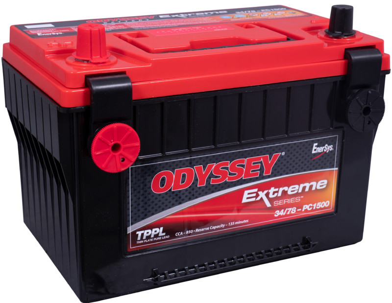 Akumulators Odyssey 34/78-PC1500, 12V 68Ah C20, 276x178x199 Top A-Pol, US-Pol 3/8", +Pol links
