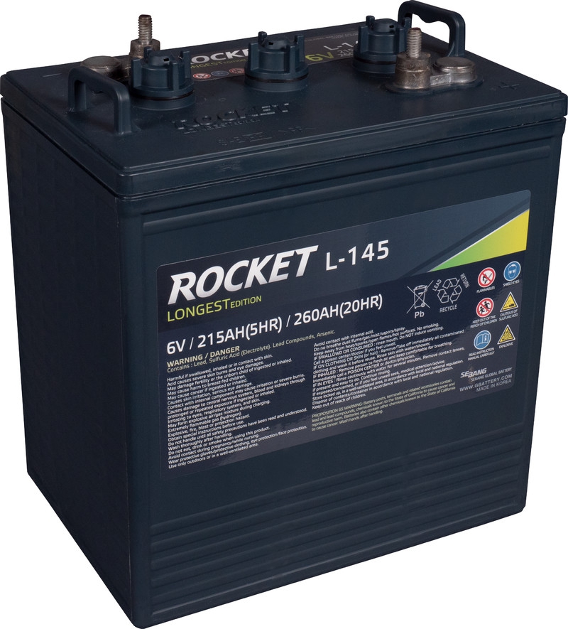 Akumulators ROCKET Deep Cycle L-145  6V; 215Ah (c5); 260Ah (c20), 259x179x297, POL EHPT