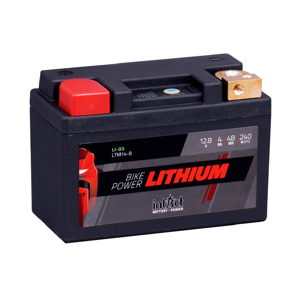 134 x 65 x 92 + - Intact Bike Power Lithium 12.8V 4Ah(c10) 48Wh 240A(CCA) LTM14-B EAN4250227553049